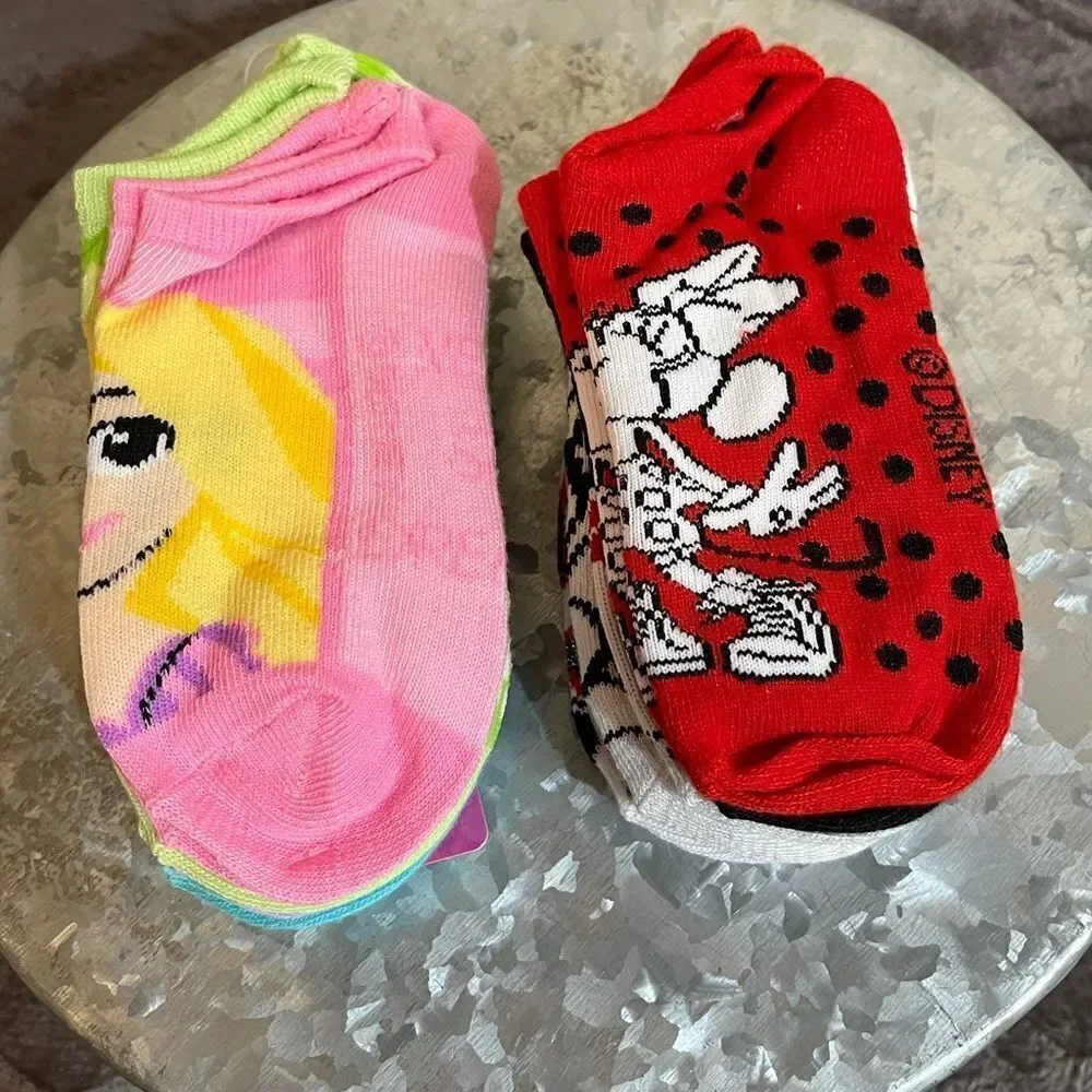Disney girls socks Minnie Mouse & Princess 6-8 1/2